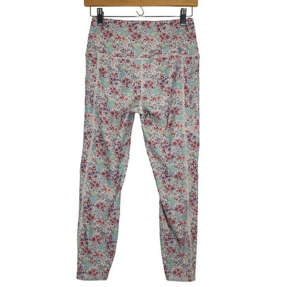 EVCR Evolution And Creation High Rise Leggings S Floral Crop Pockets Activewear - Picture 2 of 6